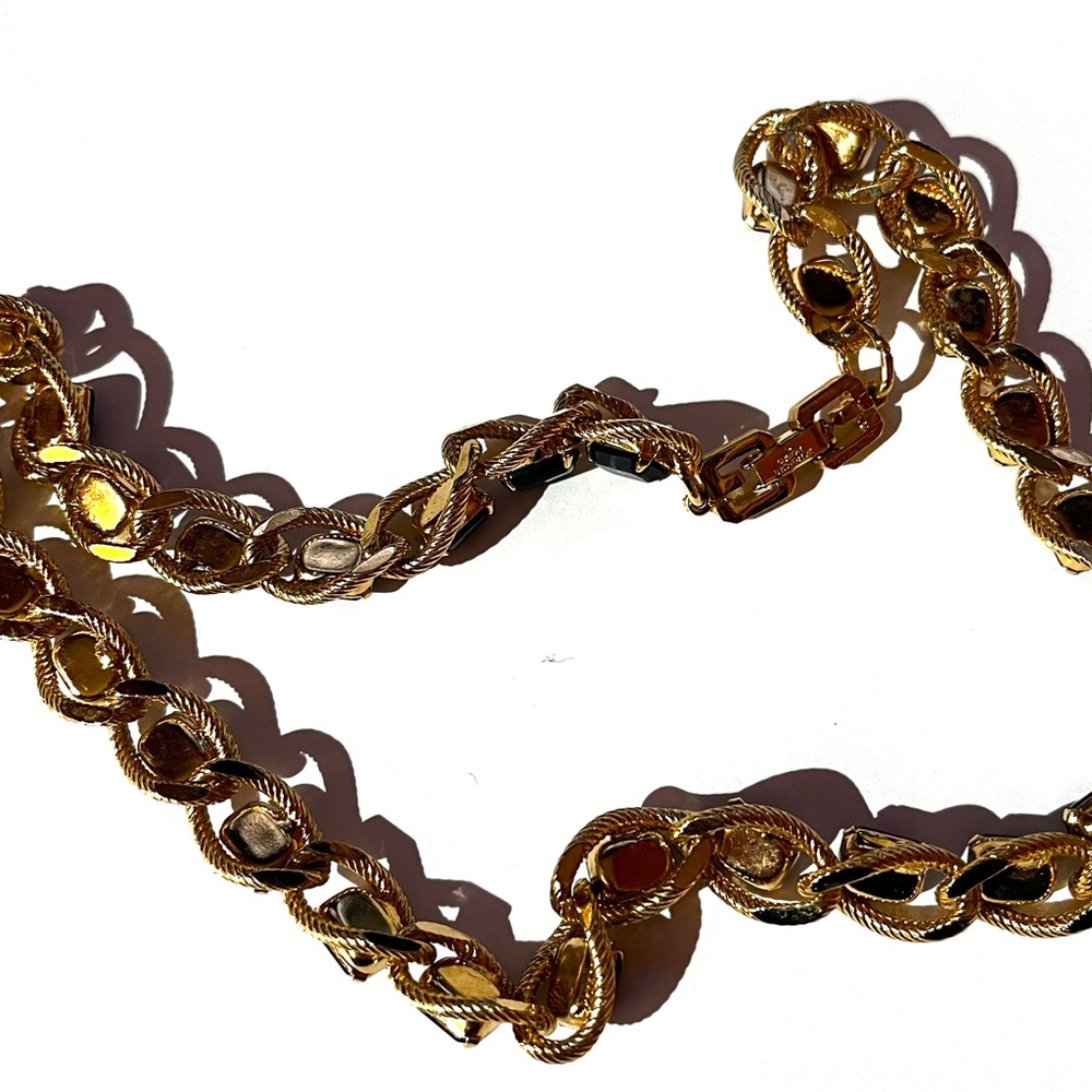 Givenchy Vintage Sapphire Crystal Rope Chain Link Necklace - Picture 12 of 15